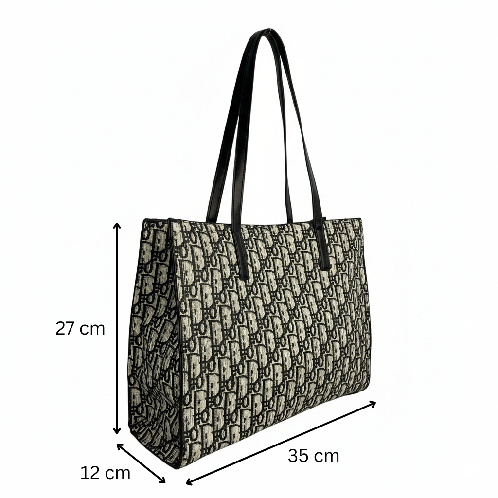 Dior Monogram Canvas Zipper Tote Bag