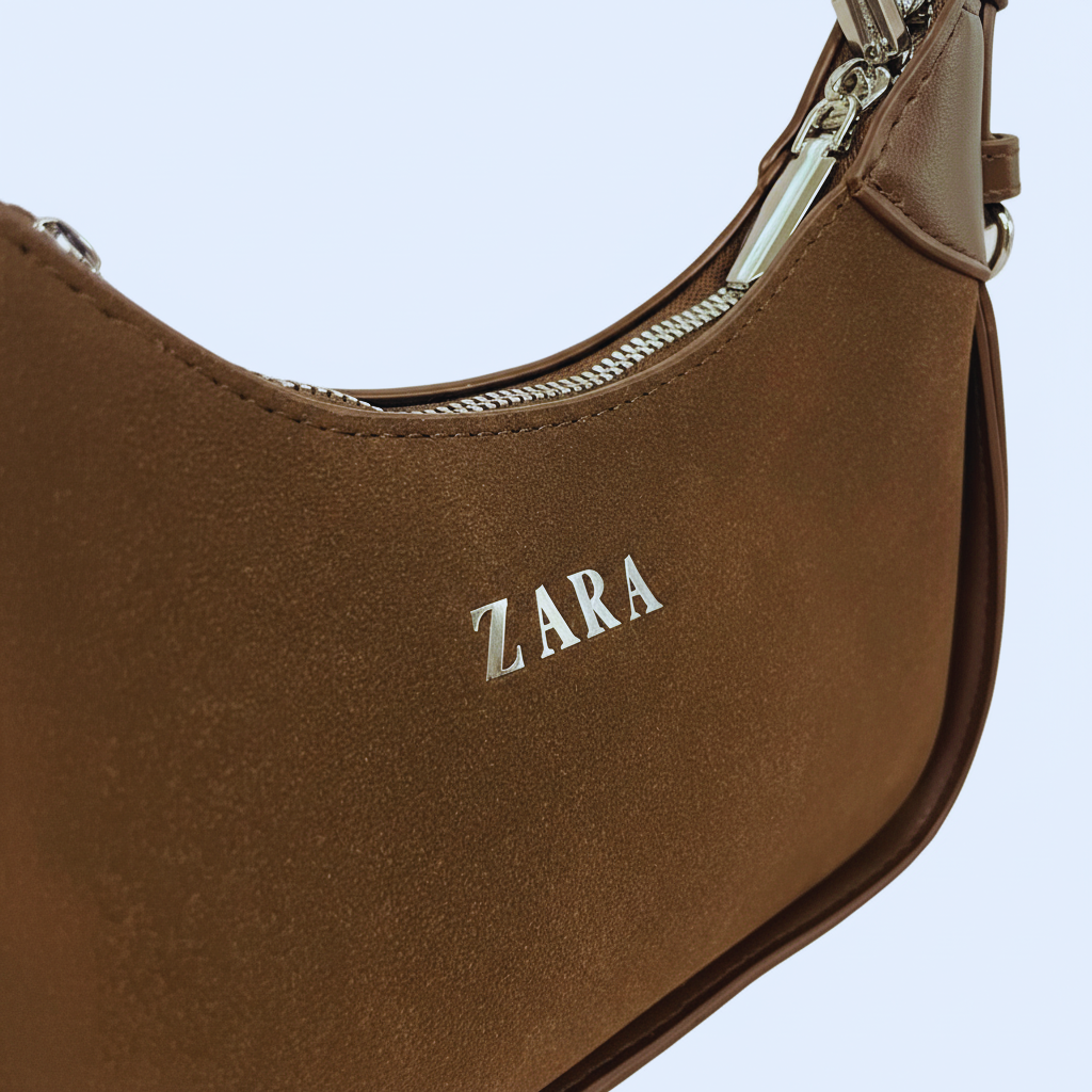 Chic Crescent Shoulder Bag with Silver Hardware