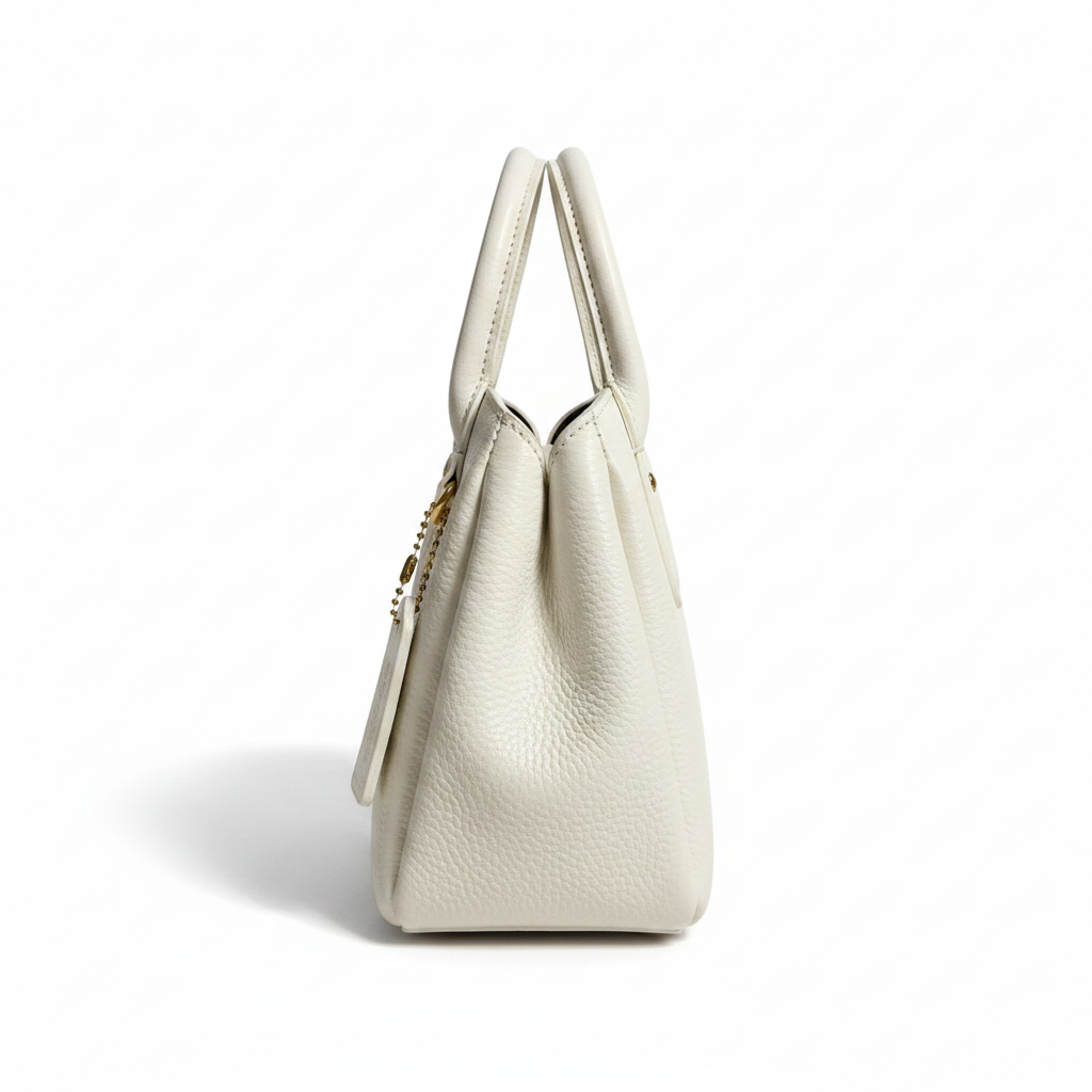 Structured Faux Leather Mini Handbag with Top Handle