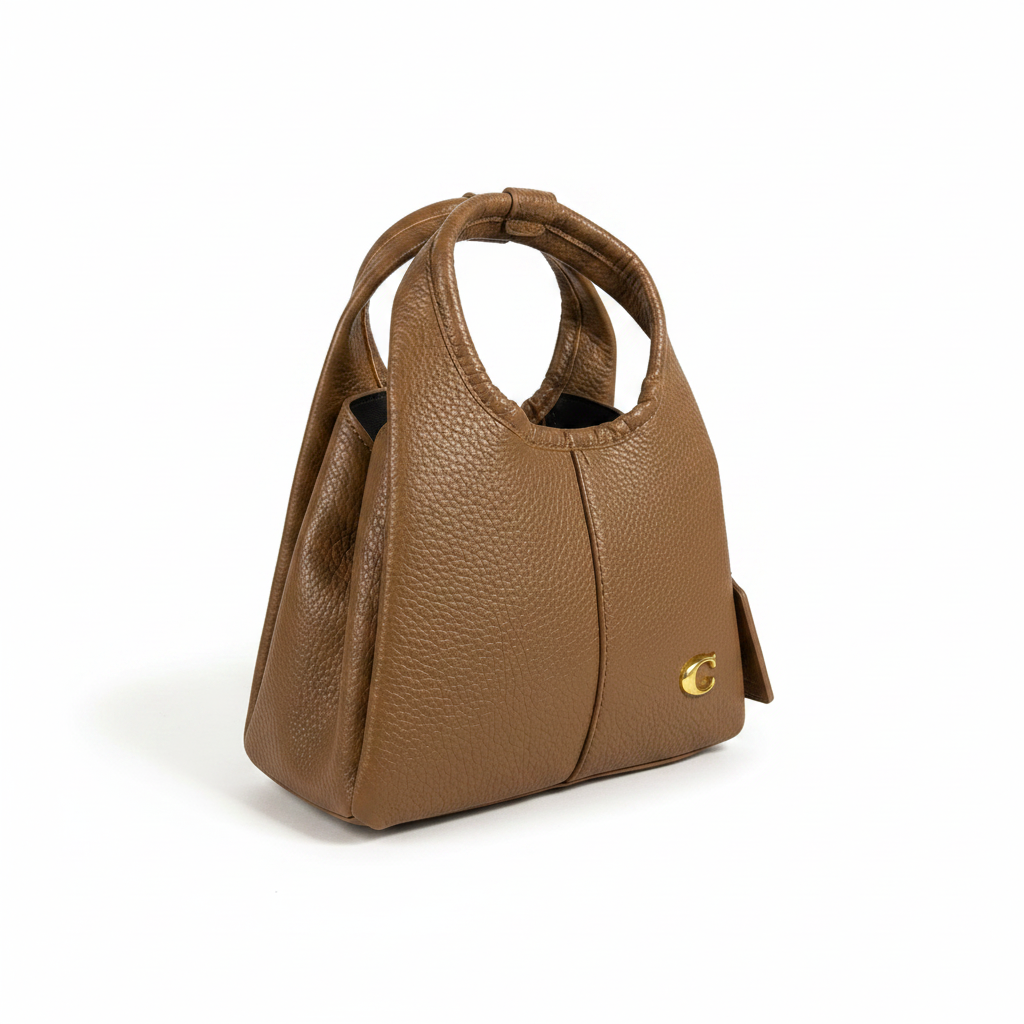 Structured Faux Leather Mini Handbag with Top Handle