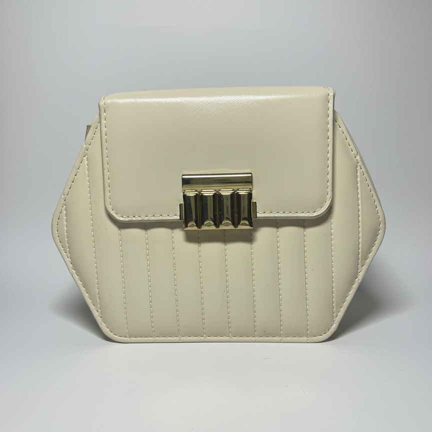 Elegant Hexa-Shape Shoulder Bag with Gold Chain