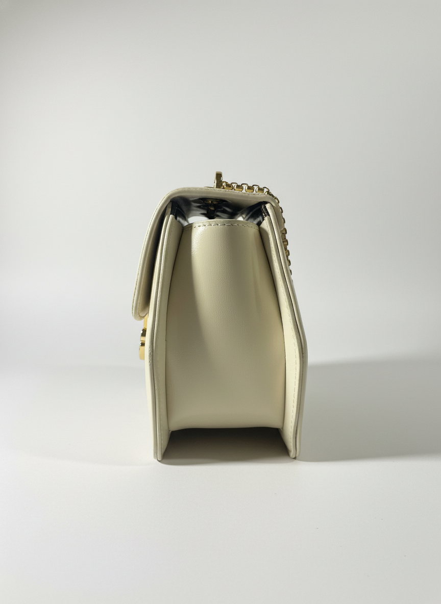Elegant Hexa-Shape Shoulder Bag with Gold Chain