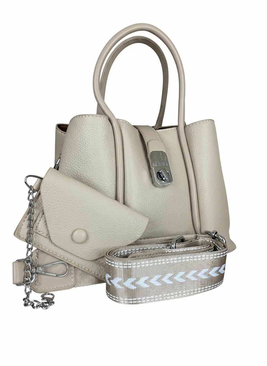 Elegant Handbag - Women's Structured PU Leather Shoulder Bag