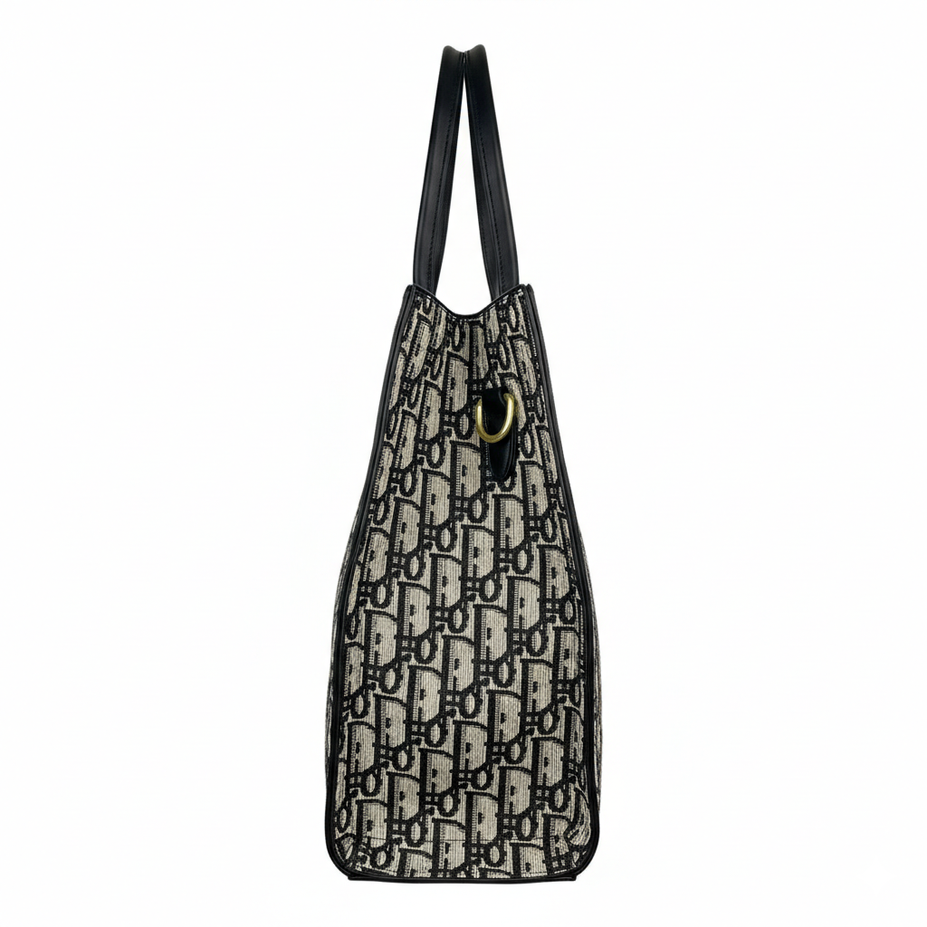 Dior Monogram Canvas Zipper Tote Bag