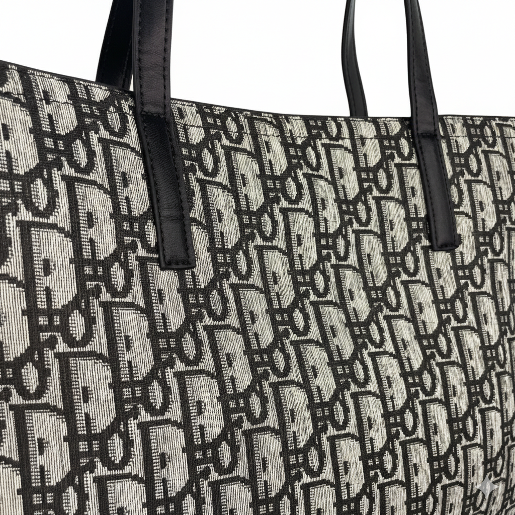 Dior Monogram Canvas Zipper Tote Bag