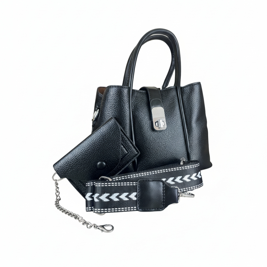 Elegant Handbag - Women's Structured PU Leather Shoulder Bag