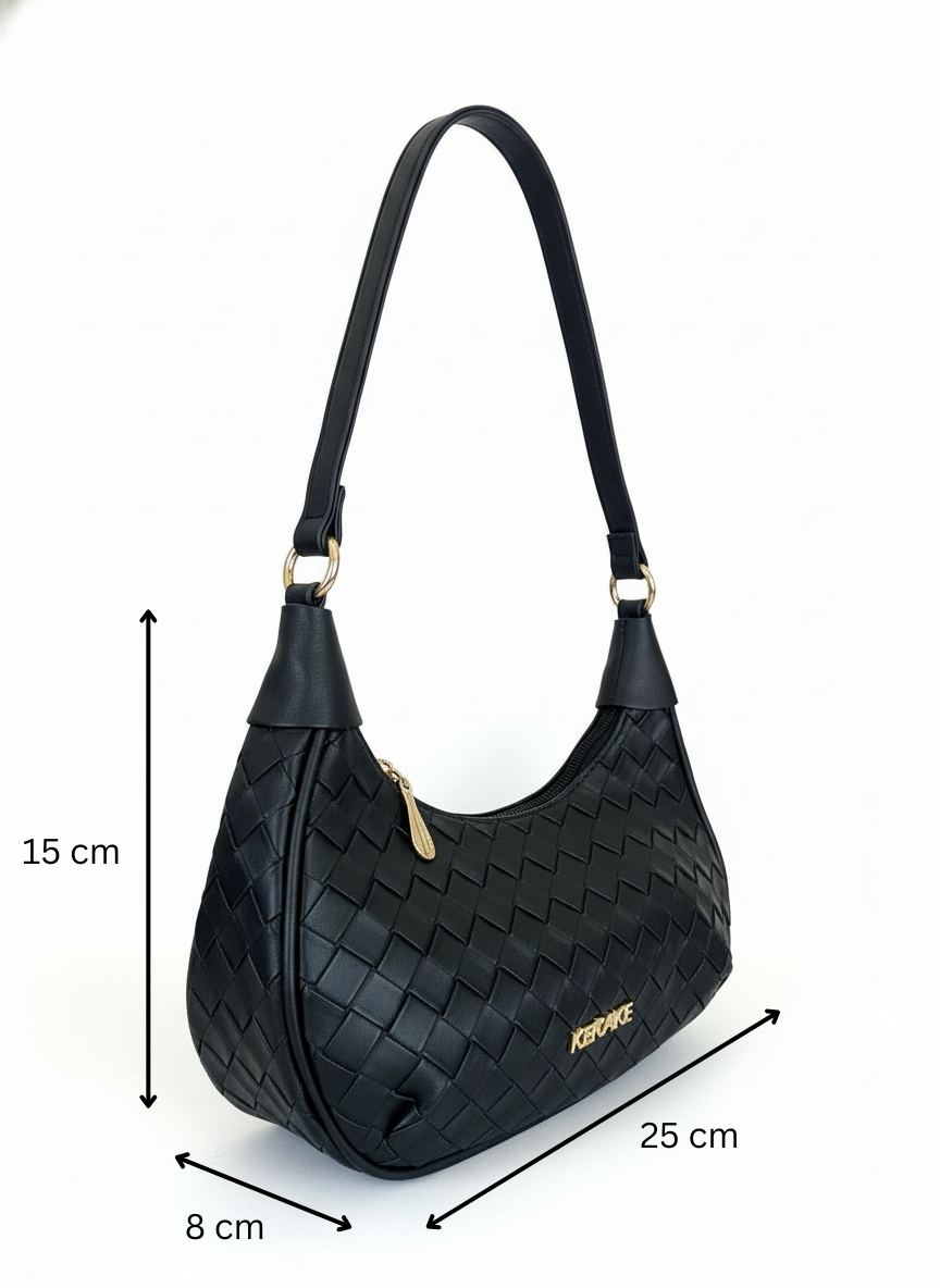 Chic Woven Shoulder Bag: Elegant & Versatile Handbag